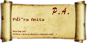 Póra Anita névjegykártya